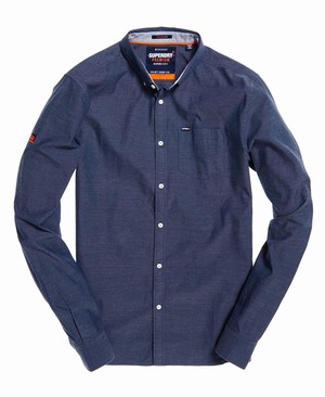 Superdry Premium University Oxford Férfi Hosszú Ujjú Ing Kék | NHQFG6035